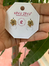 Anti tarnish flower leaf earrings