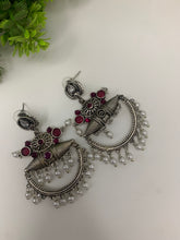 German silver earrings with pearls