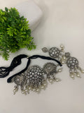 White German silver choker with earrings
