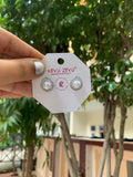 Silver Pearl anti tarnish studs