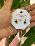 Golden & Green anti tarnish earrings