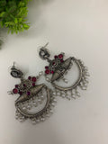 German silver earrings with pearls