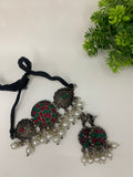 Multi colour choker available with earrings