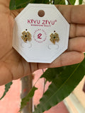 Anti tarnish flower leaf earrings