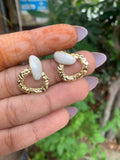 White and golden Korean earrings😍❤️