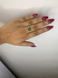Golden green flower ring