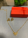 Bow necklace and earrings with the cute packaging