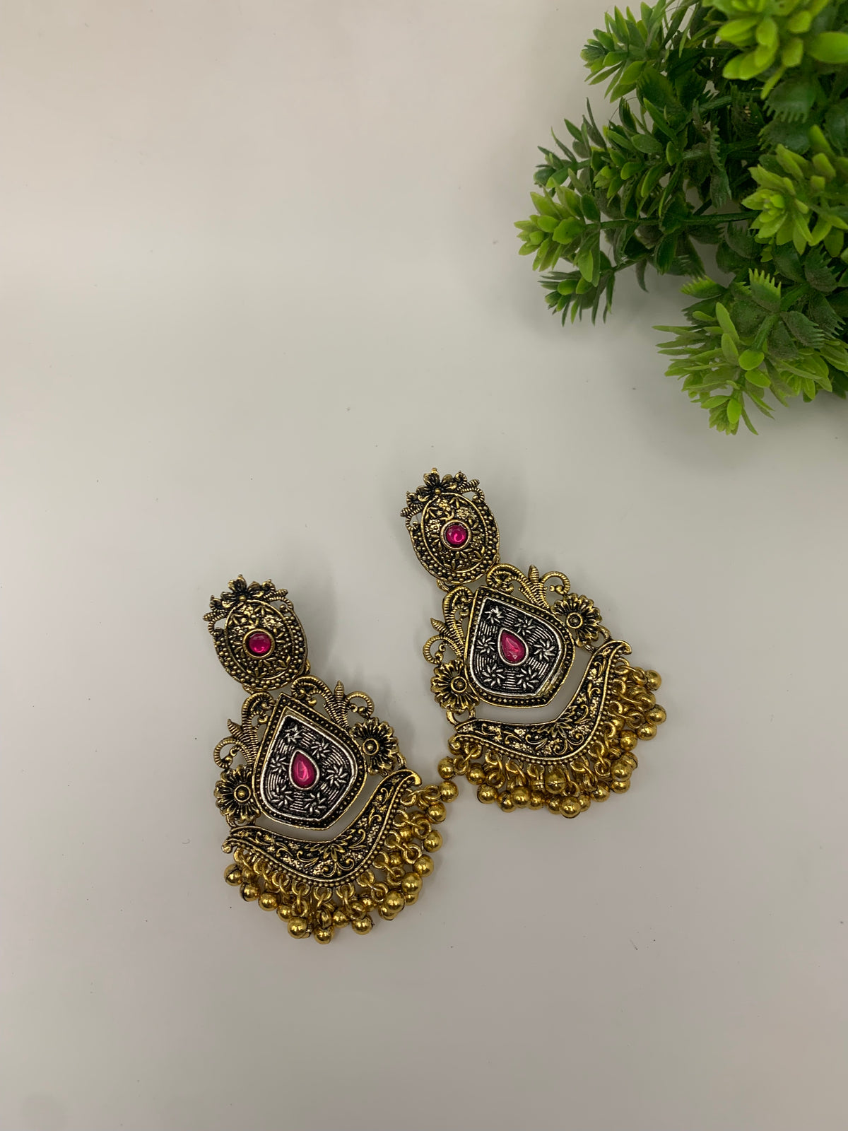 Golden traditional earrings