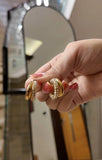 Stone gold tone earrings