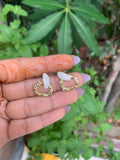 White and golden Korean earrings😍❤️