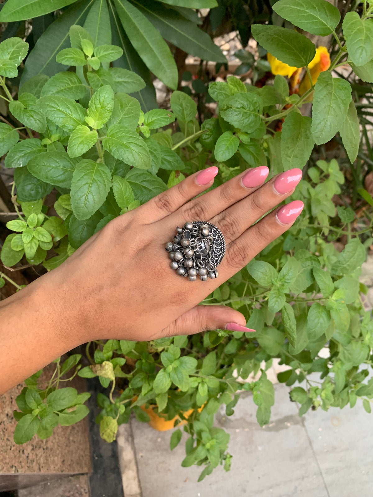 Ghungroo oxidised ring