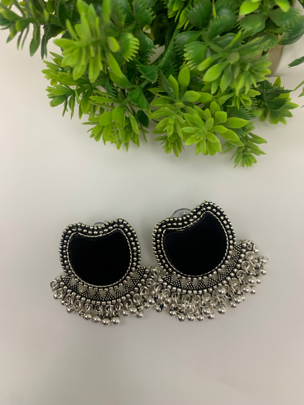 Black oxidised earrings