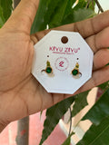 Golden & Green anti tarnish earrings