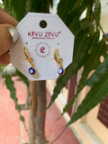 Evil eye gold tone earrings